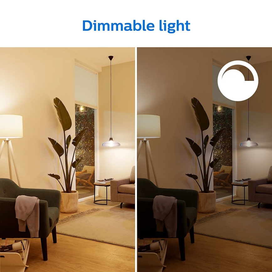 KOMPLEKT 2x LED Hämardatav pirn Philips A60 E27/8W/230V Wi-Fi