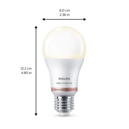 KOMPLEKT 2x LED Hämardatav pirn Philips A60 E27/8W/230V Wi-Fi