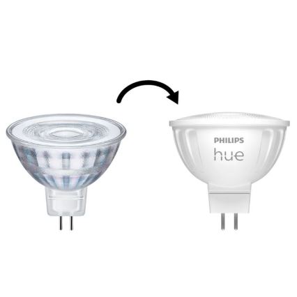 KOMPLEKT 2x LED Hämardatav pirn Philips Hue White Ambiance GU5,3/MR16/5,1W/12V 2200-6500K