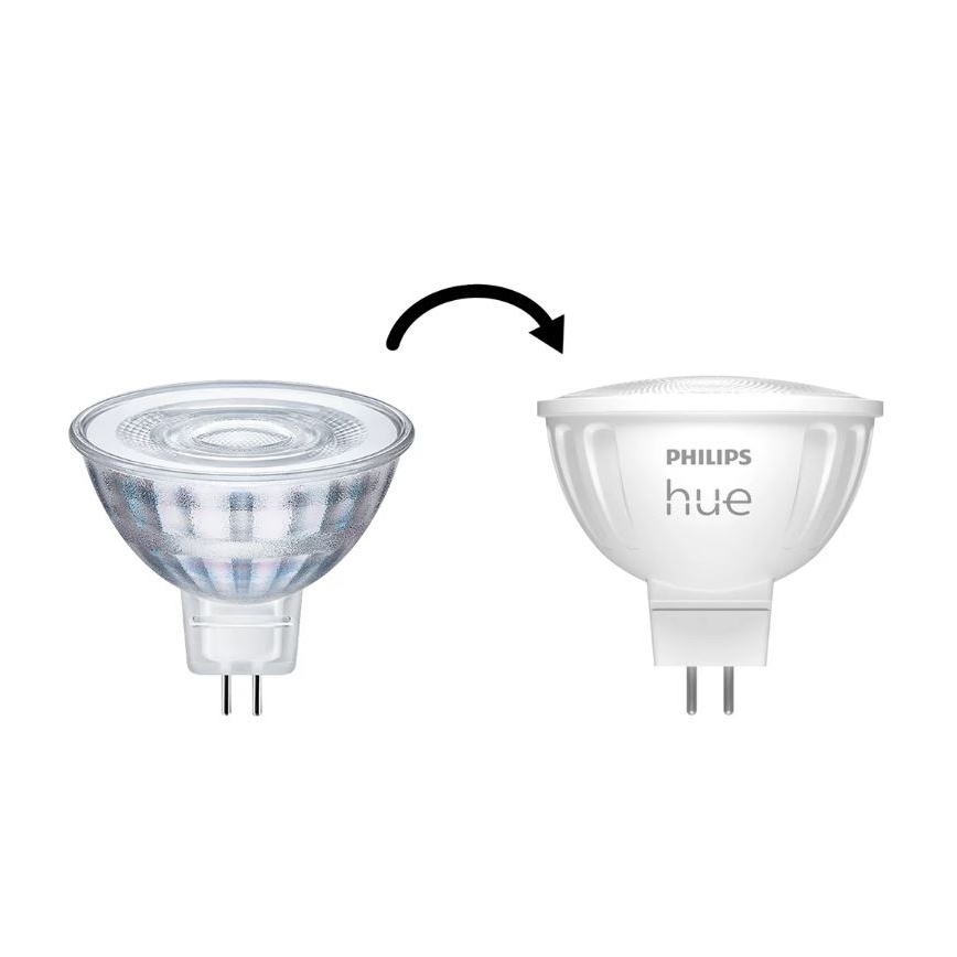 KOMPLEKT 2x LED Hämardatav pirn Philips Hue White Ambiance GU5,3/MR16/5,1W/12V 2200-6500K