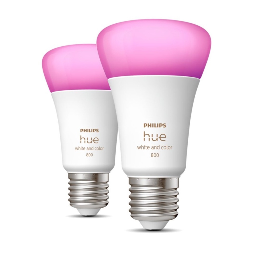 KOMPLEKT 2x LED Hämardatav pirn Philips Hue White And Color Ambiance A60 E27/9W/230V 2000-6500K