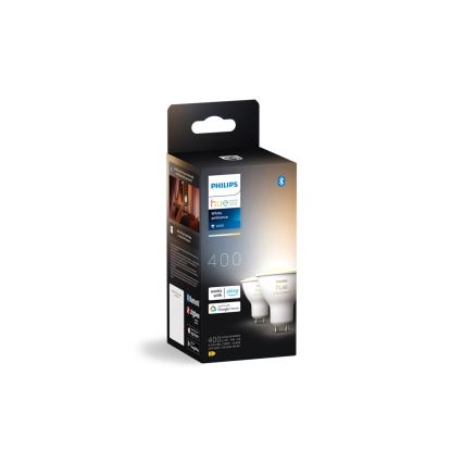 KOMPLEKT 2x LED Hämardatav pirn Philips Hue WHITE AMBIANCE GU10/4,2W/230V 2200-6500K