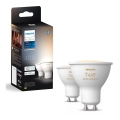 KOMPLEKT 2x LED Hämardatav pirn Philips Hue WHITE AMBIANCE GU10/4,2W/230V 2200-6500K