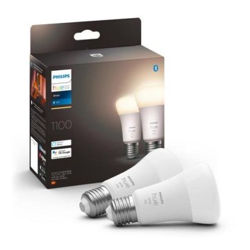 KOMPLEKT 2x LED Hämardatav pirn Philips Hue WHITE E27/9,5W/230V 2700K