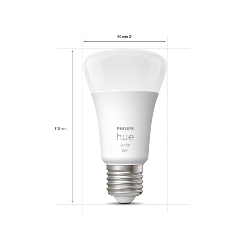 KOMPLEKT 2x LED Hämardatav pirn Philips Hue WHITE E27/9,5W/230V 2700K