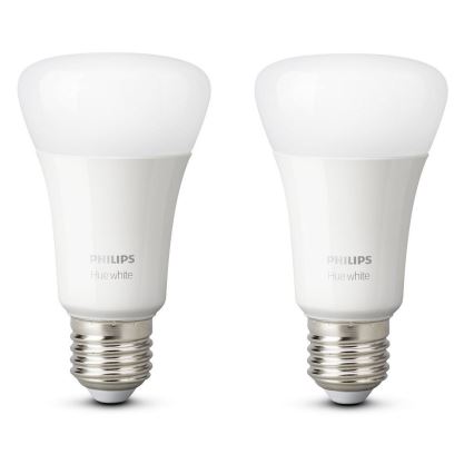 KOMPLEKT 2x LED Hämardatav pirn Philips Hue WHITE E27/9W/230V 2700K