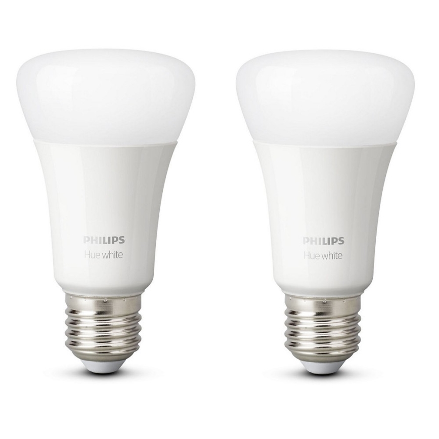 KOMPLEKT 2x LED Hämardatav pirn Philips Hue WHITE E27/9W/230V 2700K