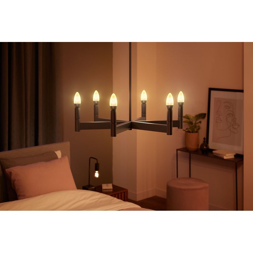 KOMPLEKT 2x LED Hämardatav pirn Philips Hue WHITE FILAMENT E14/4,5W/230V 2100K