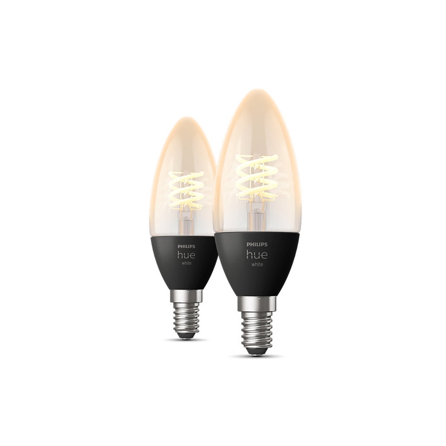 KOMPLEKT 2x LED Hämardatav pirn Philips Hue WHITE FILAMENT E14/4,5W/230V 2100K