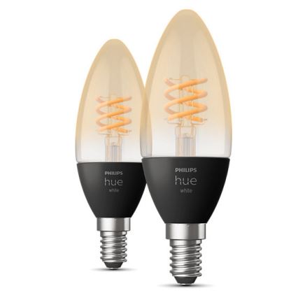 KOMPLEKT 2x LED Hämardatav pirn Philips Hue WHITE FILAMENT E14/4,5W/230V 2100K