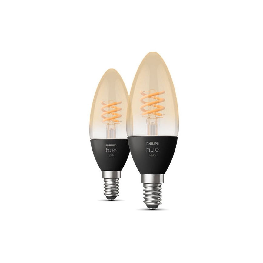 KOMPLEKT 2x LED Hämardatav pirn Philips Hue WHITE FILAMENT E14/4,5W/230V 2100K
