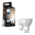 KOMPLEKT 2x LED Hämardatav pirn Philips Hue WHITE GU10/4,2W/230V 2700K