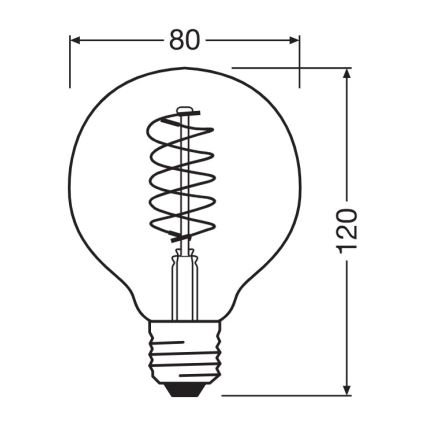 Komplekt 2x LED hämardatav vintage-filament pirn E27/4,8W/230V 2200K - Osram