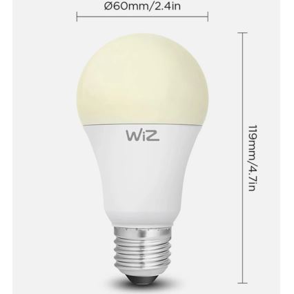 Komplekt 2x LED hämardatav pirn A60 E27/9W/230V 2700K Wi-Fi + kaugjuhtimispult - WiZ