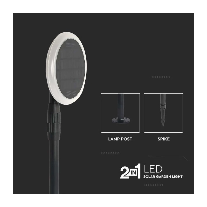 KOMPLEKT 2x LED Kohandatav päikesepaneeliga valgusti GARDEN LED/3W/5V 42-80 cm 4000K IP65