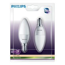 KOMPLEKT 2x LED Küünal Philips E14/4W/230V - CANDLE