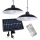 KOMPLEKT 2x LED Päikesepaneeliga rippvalgusti videvikuanduriga LED/6W/3,7V 2000 mAh IP44 + kaugjuhtimispult