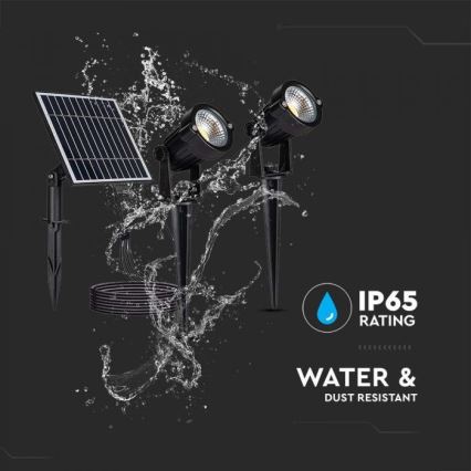 KOMPLEKT 2x LED Päikesepaneeliga välivalgusti 2xLED/1,2W/3,7V IP65 3000K 4000 mAh