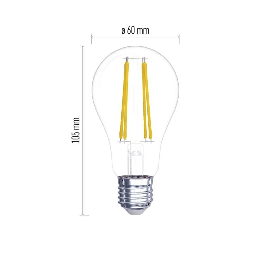 KOMPLEKT 2x LED Pirn FILAMENT A60 E27/5,9W/230V 2700K