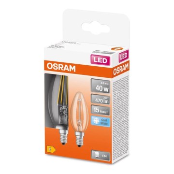 KOMPLEKT 2x LED Pirn FILAMENT B35 E14/4W/230V 4000K - Osram