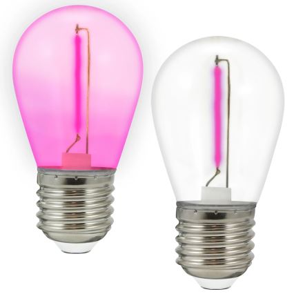 KOMPLEKT 2x LED Pirn PARTY E27/0,3W/36V lilla