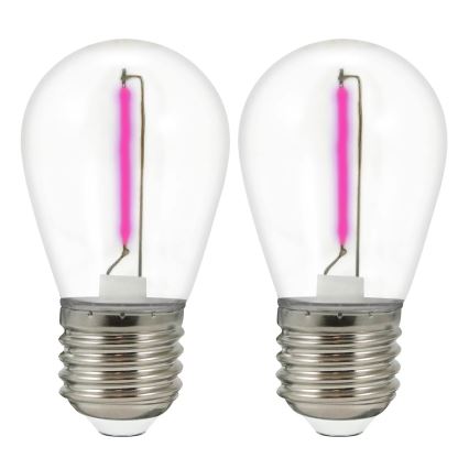 KOMPLEKT 2x LED Pirn PARTY E27/0,3W/36V lilla