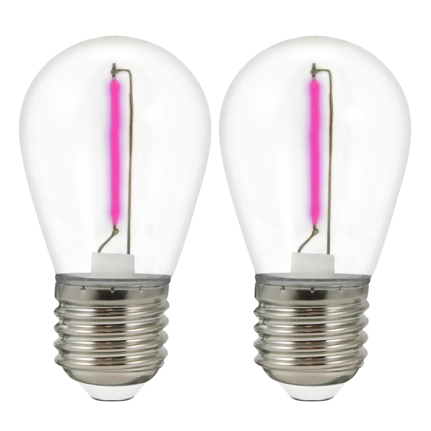 KOMPLEKT 2x LED Pirn PARTY E27/0,3W/36V lilla