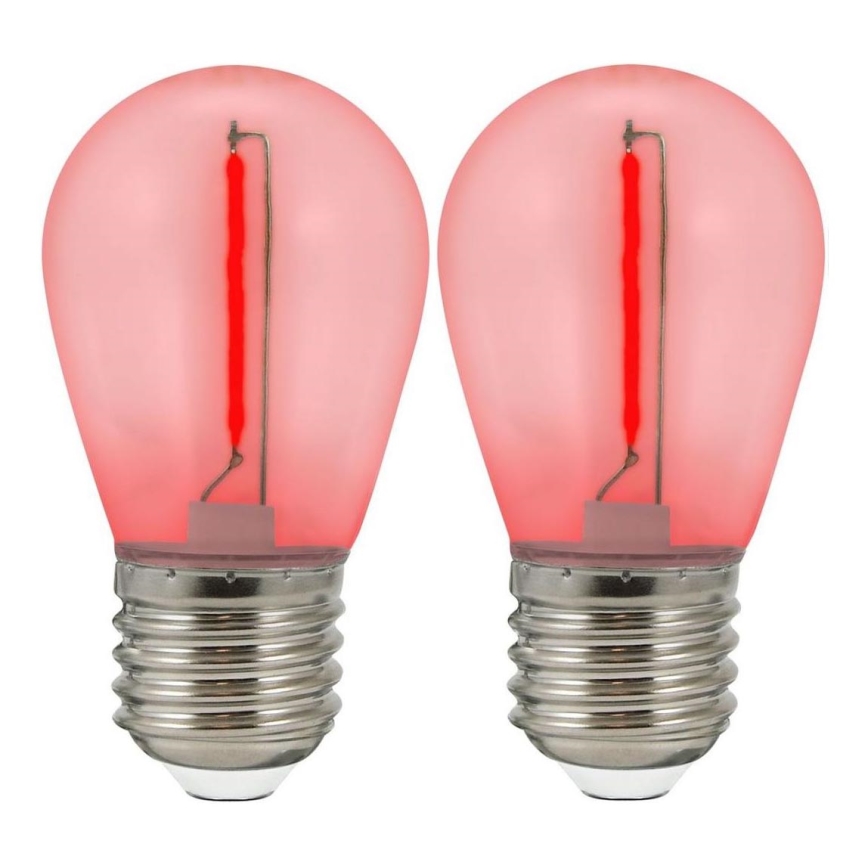 KOMPLEKT 2x LED Pirn PARTY E27/0,3W/36V punane