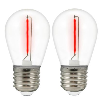 KOMPLEKT 2x LED Pirn PARTY E27/0,3W/36V punane