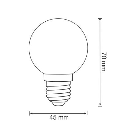 KOMPLEKT 2x LED Pirn PARTY E27/0,5W/36V punane 3000K