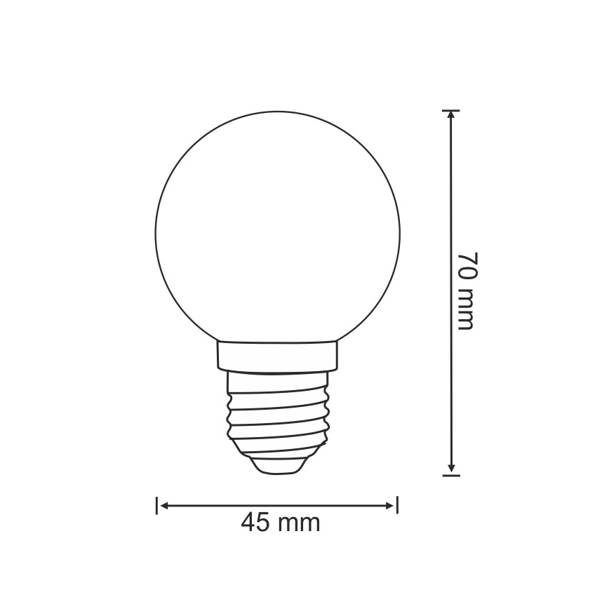 KOMPLEKT 2x LED Pirn PARTY E27/0,5W/36V punane 3000K