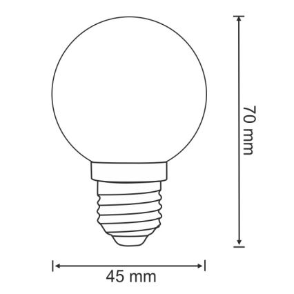 KOMPLEKT 2x LED Pirn PARTY E27/0,5W/36V roheline 3000K