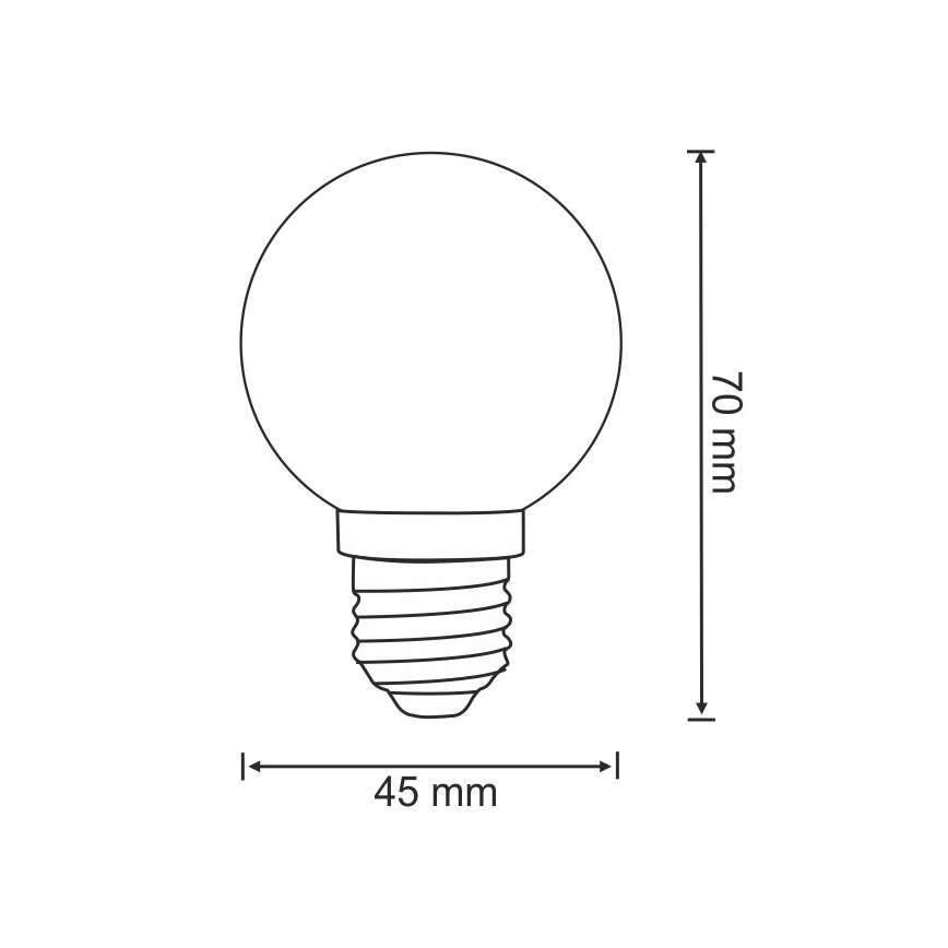 KOMPLEKT 2x LED Pirn PARTY E27/0,5W/36V roheline 3000K