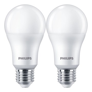 KOMPLEKT 2x LED Pirn Philips A67 E27/13W/230V 4000K