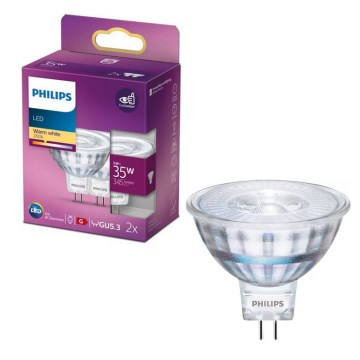 KOMPLEKT 2x LED-pirn Philips GU5,3/MR16/5W/12V 2700K