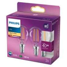 KOMPLEKT 2x LED Pirn VINTAGE Philips E14/4,3W/230V 2700K