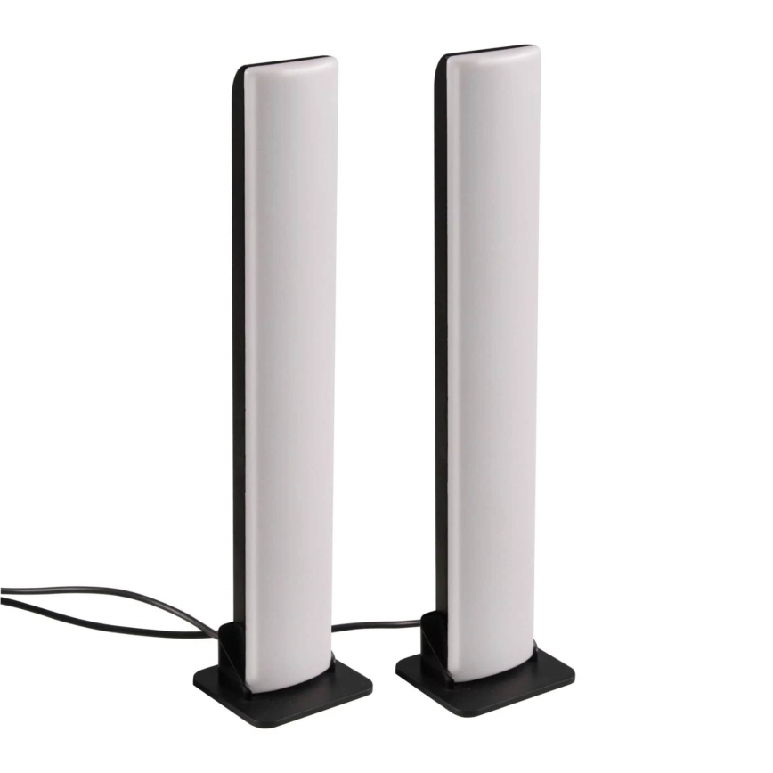 KOMPLEKT 2x LED RGB Hämardatav laualamp GAMER LED/5W/5V + kaugjuhtimispult