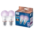 KOMPLEKT 2x LED RGB hämardatav pirn Philips SMART A60 E27/12,5W/230V 2200-6500K