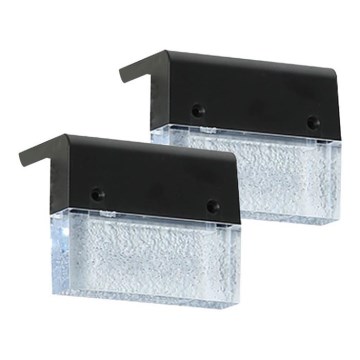 KOMPLEKT 2x LED RGB Päikesepaneeliga seinavalgusti LED/1W/1,2V 3500K IP65