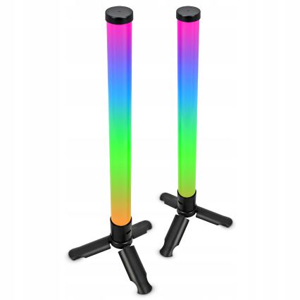 Komplekt 2x LED RGBIC hämardatav laualamp LED/5W/5V must + kaugjuhtimispult