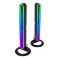 Komplekt 2x LED RGBIC hämardatav laualamp LED/5W/5V must + kaugjuhtimispult