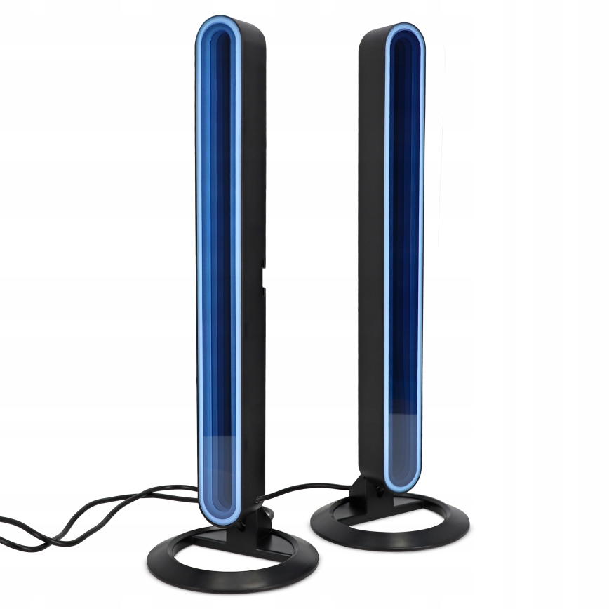 Komplekt 2x LED RGBIC hämardatav laualamp LED/5W/5V must + kaugjuhtimispult