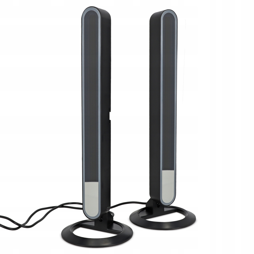 Komplekt 2x LED RGBIC hämardatav laualamp LED/5W/5V must + kaugjuhtimispult