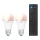 Komplekt 2x LED RGBW hämardatav A60 E27/9W/230V 2200-6500K Wi-Fi + kaugjuhtimispult - WiZ