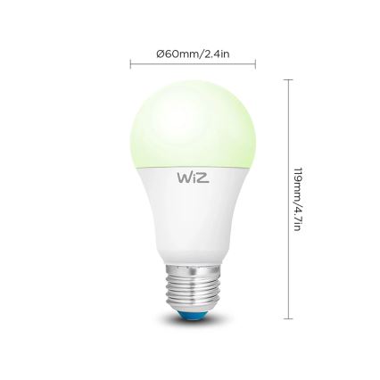 Komplekt 2x LED RGBW hämardatav A60 E27/9W/230V 2200-6500K Wi-Fi + kaugjuhtimispult - WiZ