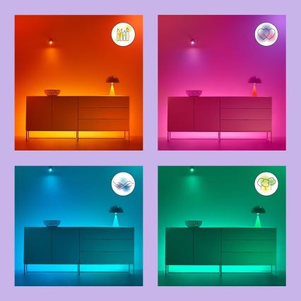 KOMPLEKT 2x LED RGBW Hämardatav pirn C37 E14/4,9W/230V 2200-6500K Wi-Fi - WiZ