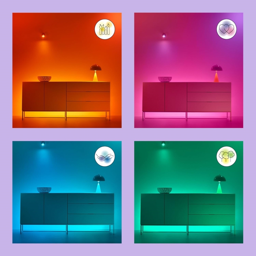 KOMPLEKT 2x LED RGBW Hämardatav pirn C37 E14/4,9W/230V 2200-6500K Wi-Fi - WiZ