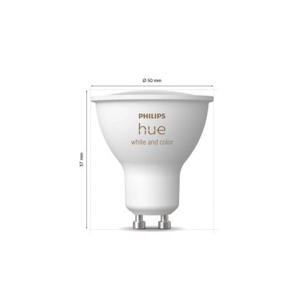 KOMPLEKT 2x LED RGBW Hämardatav pirn Philips Hue White And Color Ambiance GU10/4,2W/230V 2000-6500K