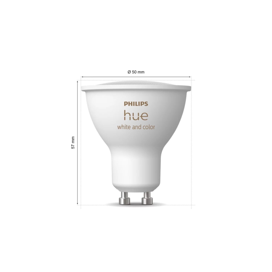 KOMPLEKT 2x LED RGBW Hämardatav pirn Philips Hue White And Color Ambiance GU10/4,2W/230V 2000-6500K