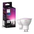 KOMPLEKT 2x LED RGBW Hämardatav pirn Philips Hue White And Color Ambiance GU10/4,2W/230V 2000-6500K